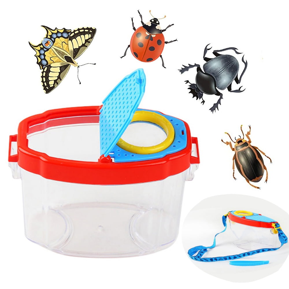 Bug Container to Catch & Observe with Magnifying Viewer Outdoor Play for Ages 3+ Science Can Insect Observation Box 