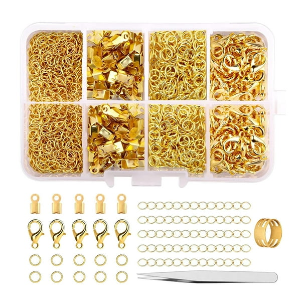 Kit de fabricación de joyería Macarena Juego de herramientas Dorado Anillos de salto abiertos
