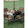 thumbnail image 3 of Outdoor Tablecloth with Umbrella Hole and Zipper, Black Christmas Snowman Square Table Cloth 54x54 Inch Waterproof Tablecloth, Xmas Botanical Birds Snowflake Picnic Table Cover for Patio Camping, 3 of 7
