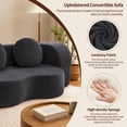 thumbnail image 3 of Walsunny 2-in-1 Convertible Futon Sofa Bed, Boneless Foldable Sofa Bed, Lazy Sleeper Sofa Couch, Memory Foam Folding Couch for Living Room, Bedroom, Black, 3 of 9