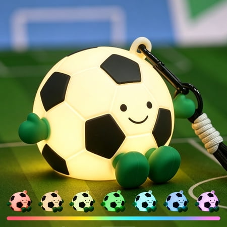 Soccer Ball Night Light with Hanging Strap for Kids, Sports Gift