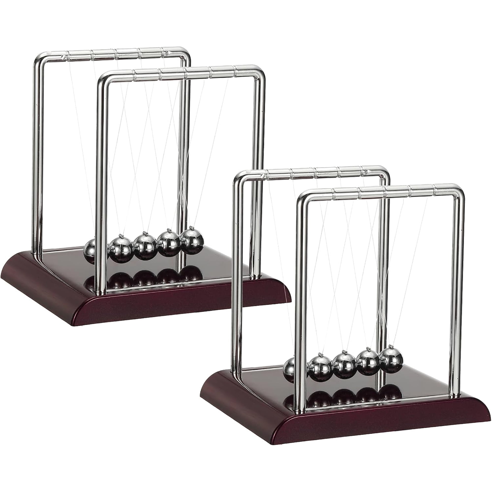 2 Pack Newton s Cradle with 5 Pendulum Balance Balls Fun Desktop Physics Gravity Toy Office Home Table Decor & Science Gift for Adults Red L