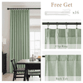thumbnail image 2 of NICETOWN Sage Green Pinch Pleated Linen Curtains, Semi Sheer Linen Blended Light Filtering Curtains Pinch Pleat Privacy Drapes with Hooks for Bedroom Living Room, 40"x84", 2 Panels, 2 of 8