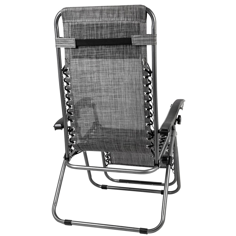 Kepooman 2Pcs Zero Gravity Chair Lounge Chair Table Set, Portable Folding Chairs for Sun Bath, Lawn & Patio Chair, Folding Beach Chair with Detachable Cup Holder, Gray