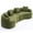 Green, variant on Curved Boneless Sofa, Compression Modular 110" Sectional, High-Density, Couches Sleeper for Living Room Bedroom Apartment Lounge, Chenille (Black)