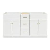Ariel Hamlet 60 In. Double Sink Base Cabinet In White
