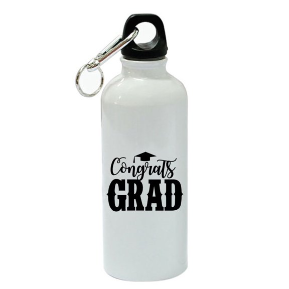 Congrats Grad White Aluminum Sports 20 oz Water Bottle