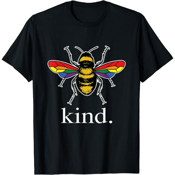 Bee Kind LGBTQ Ally Gay Pride Rainbow Bumblebee Positivity T-Shirt