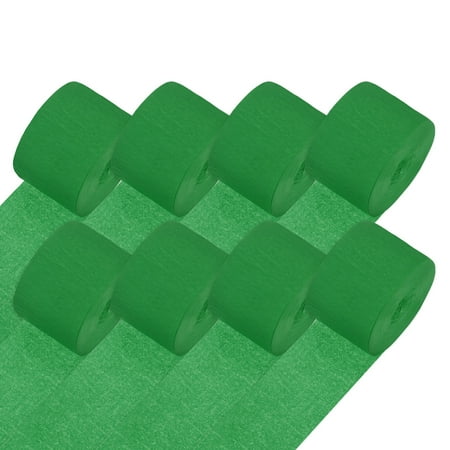 Uxcell 8-Rolls Crepe Paper Streamer 656ft Crepe Streamers for Christmas Supplies [Dark Green-1.8 Inch x 82 Ft/Roll]