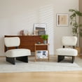 thumbnail image 4 of WRXELAN Modern Accent Chair Set of 2, Upholstered Lounge Armchair with Wood Base, Minimalist Design Single Sofa Chair for Living Room, 4 of 12