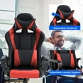 thumbnail image 5 of BestOffice Racing Style Gaming Chair with Adjustable Pillows and Reclining Backrest for Unisex Gamers(Red), 5 of 7