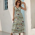 thumbnail image 5 of Watercolour Bugs Pattern Dress Fashion Boho Beach Long Dresses Female Party Printed Maxi Dress, 5 of 9
