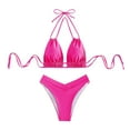 thumbnail image 2 of YDLCAFD Easter Bikini Set For Women Bathing Suit Tank Swimsuit Mid Waist Deep V Neck Wide Straps Mesh Back Hook, 2 of 8