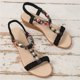 thumbnail image 5 of Amzcrzy Zapatos de mujer,Zapatos de mujer,Zapatillas de mujer, Sandalias romanas con tacón bajo y diseño de boca de pez para mujer, estilo bohemio, informales, con diamantes de imitación Sandalias Mu, 5 of 7