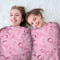 thumbnail image 5 of Pink Breast Cancer Round Blanket,Comfortable Soft Flannel Throw Blanket,All Season,Warm Lightweight Blankets for Sofa Bed Couch Living Room Chair 47"x47", 5 of 5