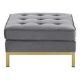 thumbnail image 2 of Loft Gold Stainless Steel Leg Performance Velvet Ottoman,Gold Gray, 2 of 4