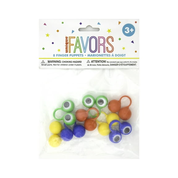 Unique Industries Assorted Colors Solid Print Birthday Party Favors, 8 Count