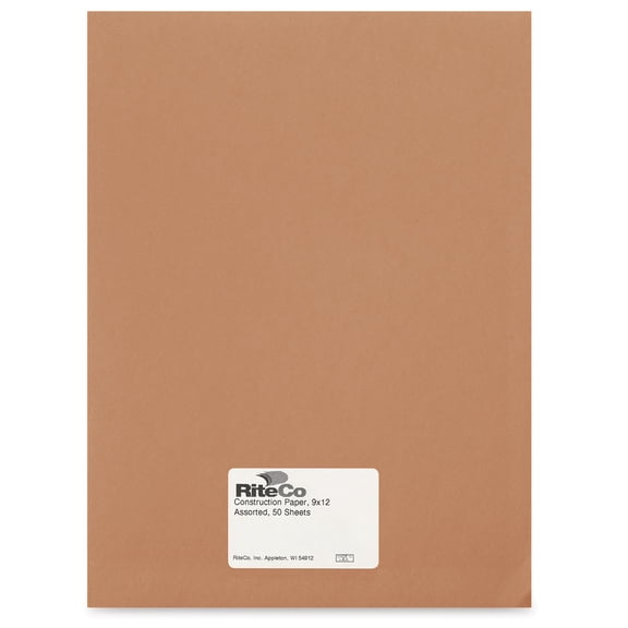 RiteCo Construction Paper - Light Brown, 9" x 12", 50 Sheets