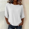 thumbnail image 4 of VBVC Women's Crew Neck 3/4 Sleeve Top , Ladies' Drop Shoulder Loose Fit Tunic , Casual Stretchy Tee Shirts For Women, S-2XL, 4 of 9
