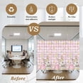 thumbnail image 5 of Pink Easter Window Privacy Film, Spring Easter Bunny Eggs Floral Buffalo Plaid Static Cling UV Sun Blocking Heat Control Window Tint Day and Night, Non-Adhesive One Way Privacy Cover 19.6''x39.3'', 5 of 7