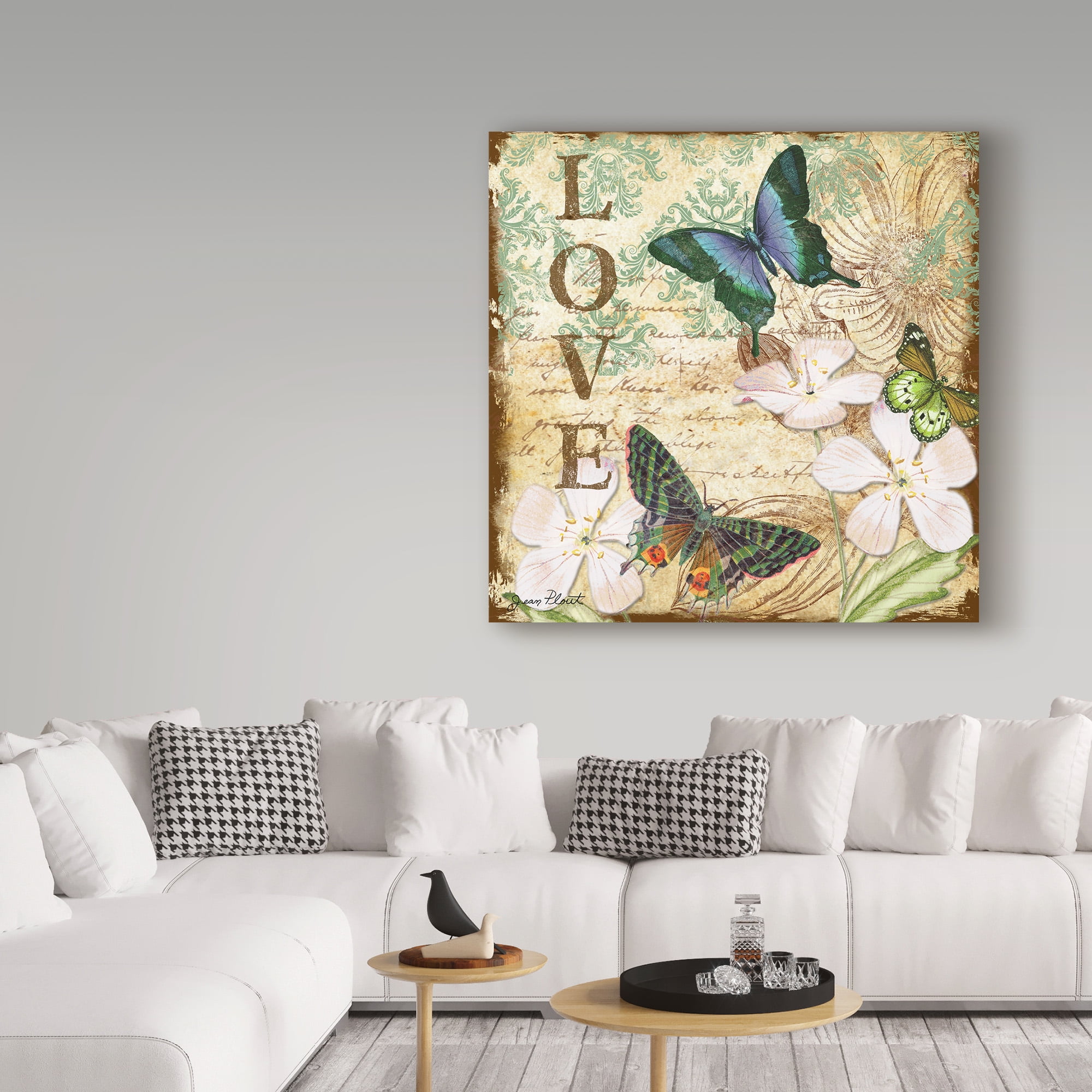 Trademark Fine Art 'Inspirational Butterflies Love' Canvas Art by Jean Plout