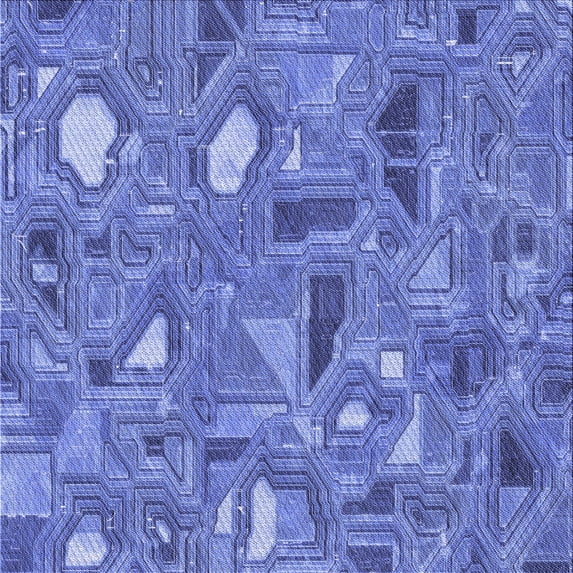 Ahgly Company Indoor Square Patterned Sky Blue Dress Blue Area Rugs, 6' Square