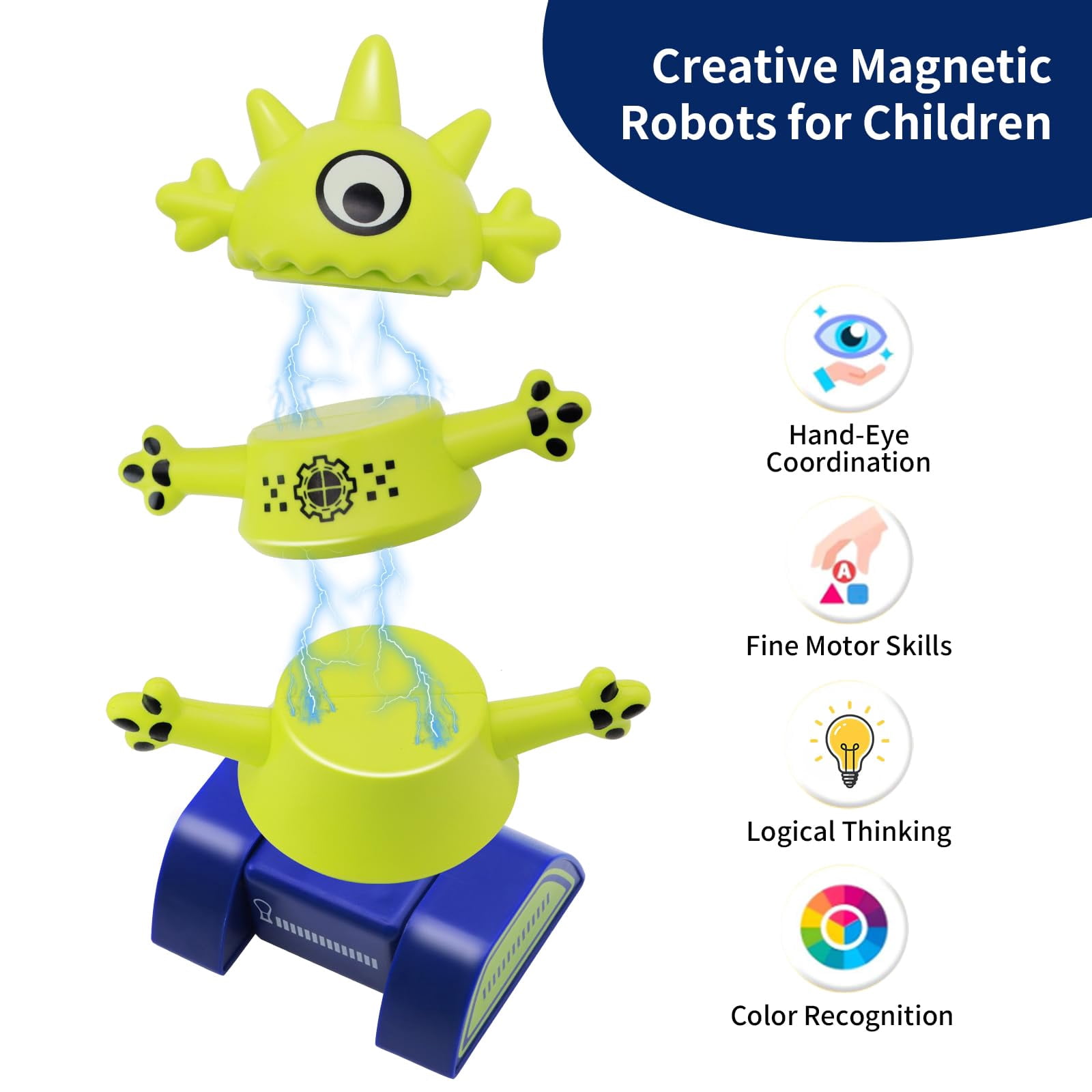 MOONTOY, Magnetic Robot Toys for Kids, STEM Building Blocks