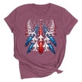 thumbnail image 3 of Goodtrade8 Womens Summer Shirts July 4th Graphic Pullover Crew Neck USA Years Anniversary Casual Red White and Blue Short Sleeve Fashion Shirts for Women American Flag, 3 of 8