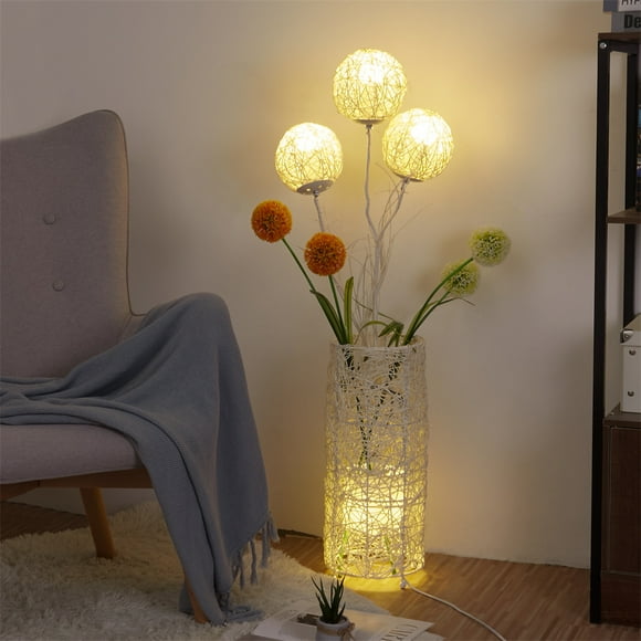 Wisfor 130CM Dimmable Standing Floor Lamp Flower Rattan LED Night Light Home Art Decor