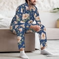 thumbnail image 5 of Mens Pajamas Set, Flower print G Button Down Long Sleeve Loungewear Sleepwear Pjs sets for Men, 5 of 5