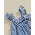 thumbnail image 6 of Bslissey Toddler Baby Girls Sleeveless Denim Dress Solid Color Ruffles A-line Princess Dress Infant Cute Party Dress for Casual Daily  6M 12M 18M 24M 3T 4T, 6 of 8