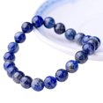 thumbnail image 2 of Xiao Hua Pulsera de cuentas de piedra lapislázuli natural de 8 mm, pulsera elástica unisex, regalo de joyería, 1 pieza, 2 of 5