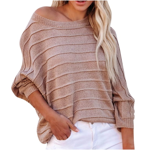 Levmjia Womens Sweater Long Sleeve Oversized Soft Acrylic Pullover Casual Solid Color Round Neck Comfortable Winter Fall Loose Fit Top