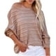 thumbnail image 2 of Suéter de cuello redondo para mujer, otoño/invierno, jersey con hombros descubiertos, suéter de punto holgado con cuello redondo, suéter para mujer, 2 of 8