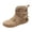 White, variant on Women's Buckle Strap Ankle Boots with Side Zipper Fashion Comfortable Round Toe Tassel Booties for Daily Casual Work Black Size 8