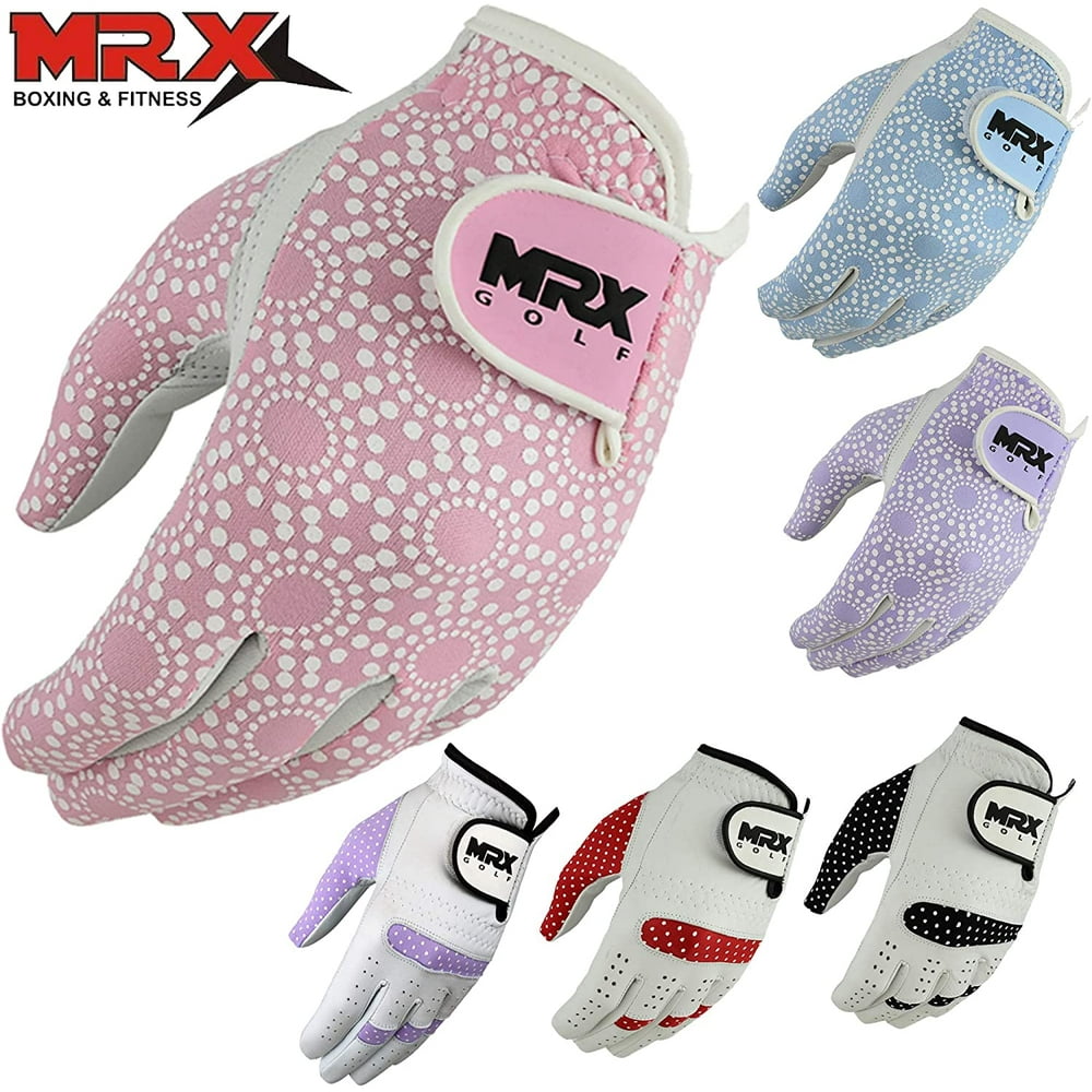 Women Golf Gloves Soft Fit Cabretta Leather Lycra Back Pink Ladies