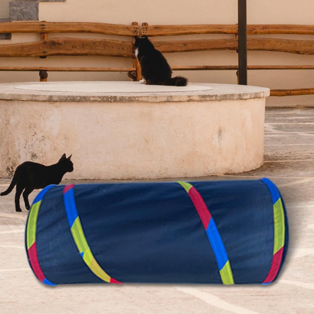 Juguete de Tubo de , Juguetes Interactivos Plegables con Cama de Casa de Bolas, Túneles de Gato Laberinto para Conejo Y , 25x25x50cm 1Túnel Colco jugando túnel tubo