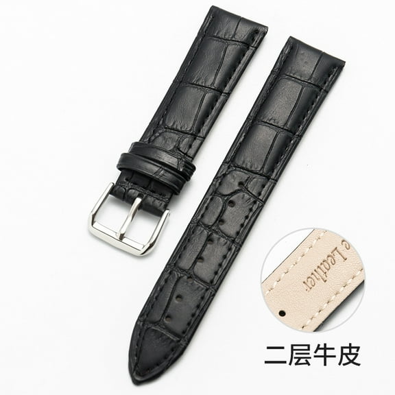 Solennerer Leather Watch band Alligator Grain Calfskin Replacement Strap Stainless Steel Buckle Bracelet for Men Women-18mm 19mm 20mm 21mm 22mm 24mm