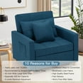 thumbnail image 6 of AECOJOY 3-in-1 Convertible Chair Bed Sleeper & Futon Sofa Bed Chair with Adjustable Backrest and 2 Pillows-Blue, 6 of 8