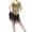 Gold, variant on Women Court Dress Dress Solid Color Belly Dance Suit Green