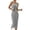 Gray, variant on Women's Halter Neck Sleeveless Bodycon Slip Dress Ribbed Split Knit Stretchy Dress Bodycon Club Party Maxi Long Dresses Black M