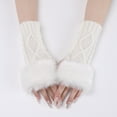 thumbnail image 4 of BKQCNKM Fingerless Gloves for Women Fingerless Gloves Winter Gloves for Women Warm Glove Windproof Elastic Texting Black Gloves Thermal Gloves for Cold Weather, White One Size, 4 of 6