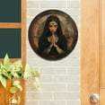 thumbnail image 2 of 1pc Vintage Nun Praying Round Aluminum Wall Art, 8x8 Inch Classic Metal Sign for Home, Office, Bar, Kitchen, Coffee Shop Decor, Durable & Easy to Install, Perfect for Thanksgiving & Christmas Gifts, 2 of 7