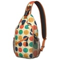 thumbnail image 1 of Sac à Dos Sling Rétro à Pois, Sac Bandoulière Léger avec Motif Vintage de Pois Rouges, Design Géométrique Classique pour un Usage Quotidien à la Mode et les Voyages, 1 of 6