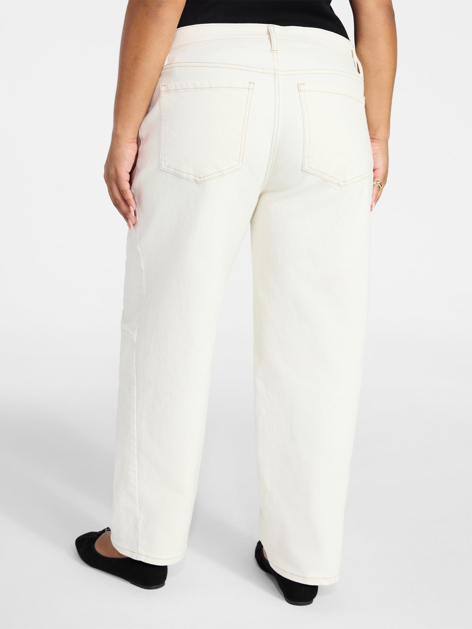 Terra & Sky Women's Plus Size High Rise Barrel Jeans, 28" Inseam, Sizes 16W-24W