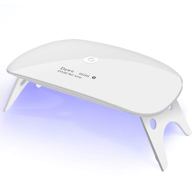 Kepma Secador de uñas LED UV Mini lámpara Luz de curado portátil para esmalte de uñas en gel, 6w (blanco)