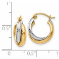 thumbnail image 3 of 14k Two Tone Gold Hinged Hoop Earrings, 3 of 7