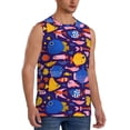 thumbnail image 2 of Yiaed Cute Flat Hand Drawn Fishes Print Men's Singlet Vests Summer Running Muscle Tank Tops Gym Undershirt Round Neck Sleeveless for man, 2 of 5