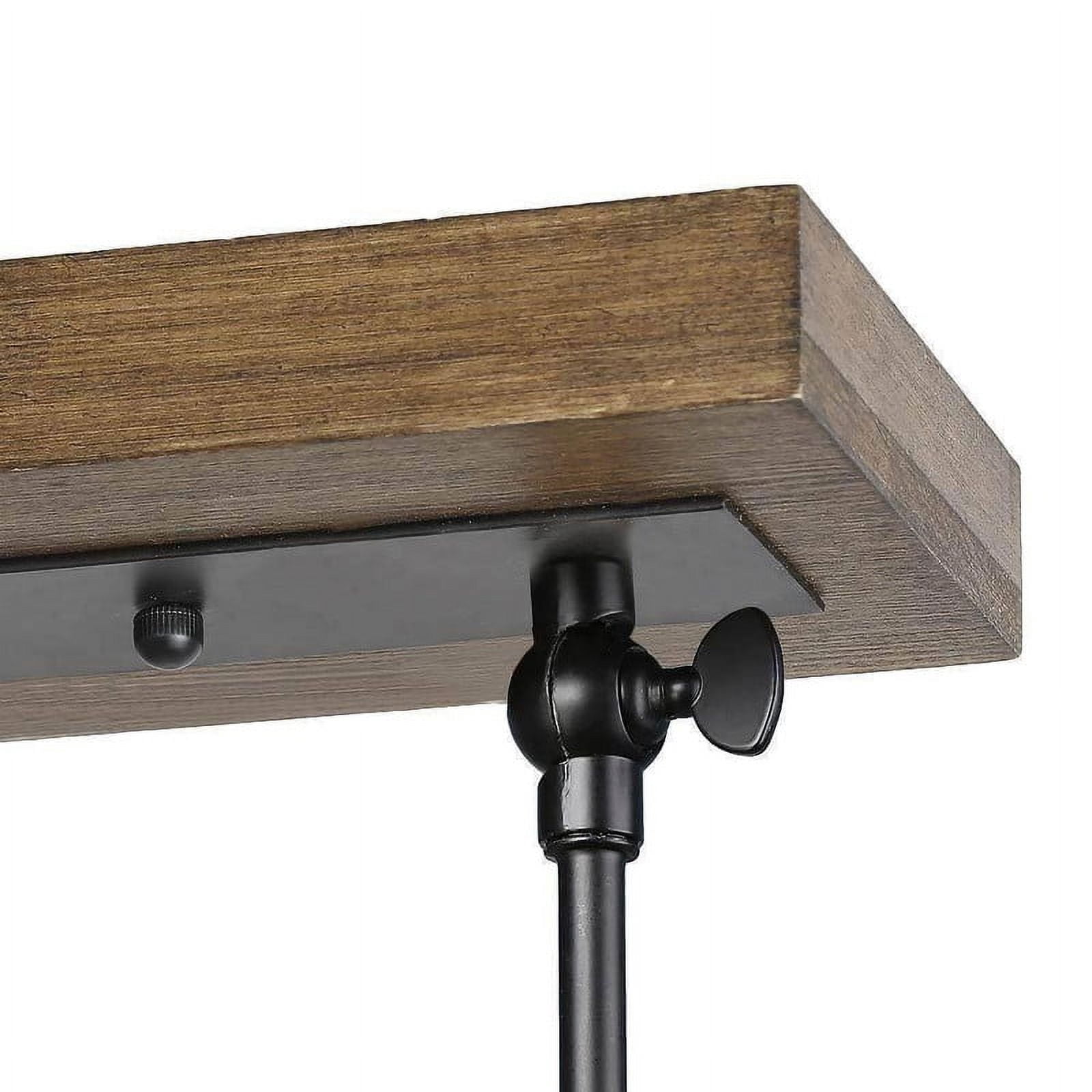 LNC 3-Light Adjustable Track Lighting with Wood Canopy, Matte Black Industrial Ceiling Fixture