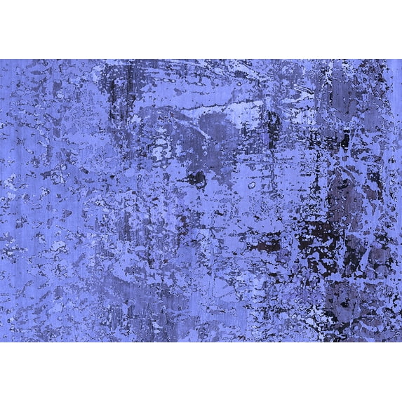 Ahgly Company Indoor Rectangle Oriental Blue Industrial Area Rugs, 5' x 8'